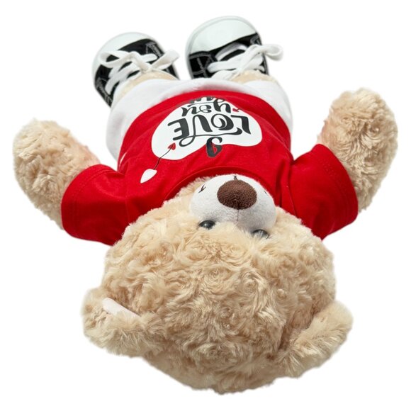 Build-a-bear BAB I Love You More Plush Bear Beige Red Shirt 15 inch Love - Picture 11 of 14